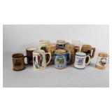 Twelve steins, includes Busch Gardens, Disney