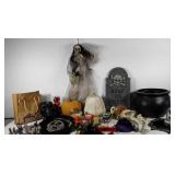Halloween decor, skeleton with broken legs,