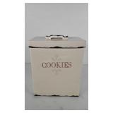 Cookie jar, 9.5", has large chip on handle
