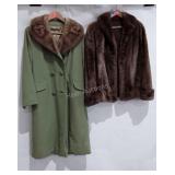 Two coats, includes Canadian fur co. Faux fur