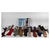 Group of ties and closet organizers