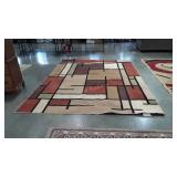Room Rug, 91x121", Thorton Black block pattern,