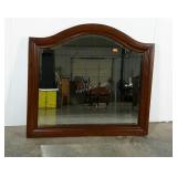 Mirror, 42 x 39, beveled glass, wood frame,