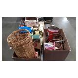 Skid lot: books, baskets, cassettes, turnovers