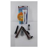 Group of seven flash lights including one in