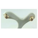 14k gold and ruby ladybug stud earrings