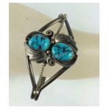 Sterling silver and turquoise cuff bracelet