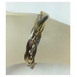 Sterling silver 2 tone braided bracelet