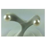 Sterling silver and 5mm white pearl stud earrings