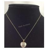 Sterling silver necklace with clear stone pendant