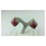 Sterling silver and rose quartz earrings