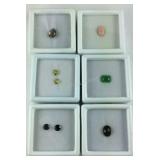 Six assorted gemstones