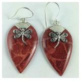 Sterling silver sponge coral earrings
