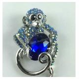 Blue glass and multi color Austrian crystal