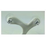 White topaz stainless stud earrings