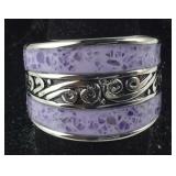 Size 9.75 amethyst 2.5ct broad shank stainless