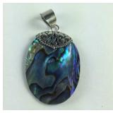 Sterling silver abalone shell pendant