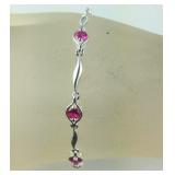 7.25in Sterling simulated red diamond.95ct