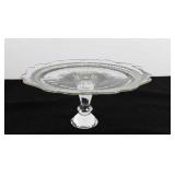 Glassware, pedestal cake plate, 9.5", has chip on
