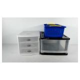 Storage bins, includes Sterilite three drawer