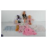 Toys, includes barbie, doll baby, blankets,