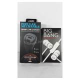 Smart car charger and big band tangle-free flat