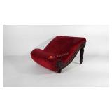 Upholstered gout stool, 18" × 16" × 12"