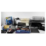 Office supplies, desktop file holders, binders,