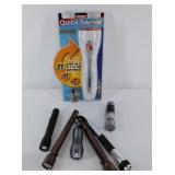 Group of seven flash lights including one in