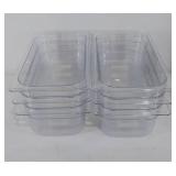 Six Rubbermaid plastic food pans