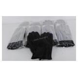 Nine pairs of black leather ladies gloves, size