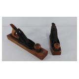 Two wood planers, one marked Stanley Tools, the