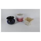 Group of three ceramic planters