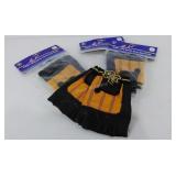 Three pairs of weight lifting gloves, new in