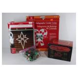 Lighted Christmas decorations, group of four