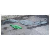 Concrete Alligator Decor, one baby, other in 3