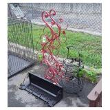 3pc Iron works lot, 2 tiered fruit basket, wall