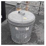 Wheeling Galvanized Ash Pail with Lid