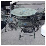 5pc Wrought Iron Outdoor Table Set, 42" round