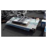 Miscellaneous Glass panes, metal legs, Office