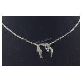 Diamond accent mom/daughter necklace 18in