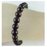 Sterling silver Red garnet bolo bracelet 9.5in