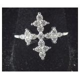 Sterling silver size 9 CZ cross ring