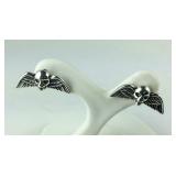 Sterling silver skull earrings