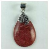 Sterling silver sponge coral pendant