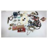 Assorted jewelry and two gift cards, McDonald
