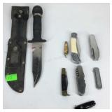 Knives, hunting knife with case and 7 pocket