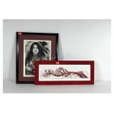 Art prints, both signed and numbered, reclining