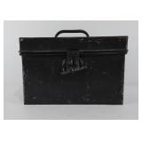 Painted metal  ox with hinged lid, lockable