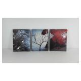 Three decor stretched canvas prints, each
